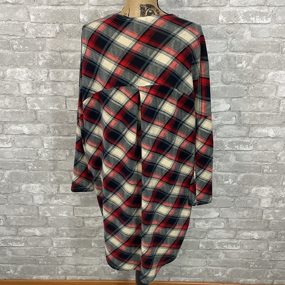 Very J Plaid Open front Cardigan - Picture 3 of 5